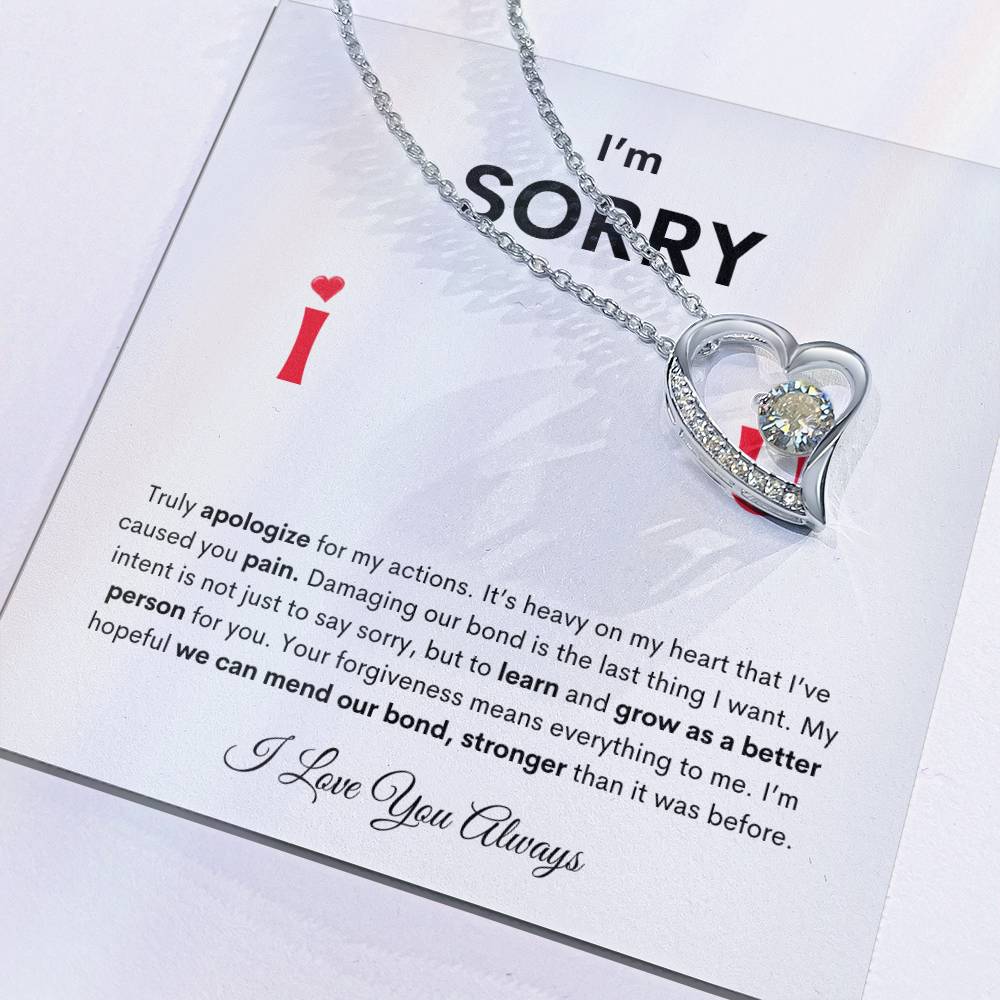 I'm SORRY Heart Pendant Necklace