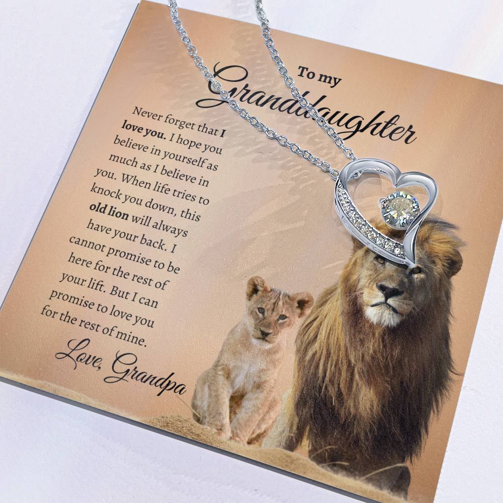 Grandpa To Granddaughter LION (Heart Pendant)