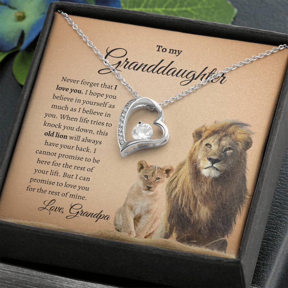 Grandpa To Granddaughter LION (Heart Pendant)