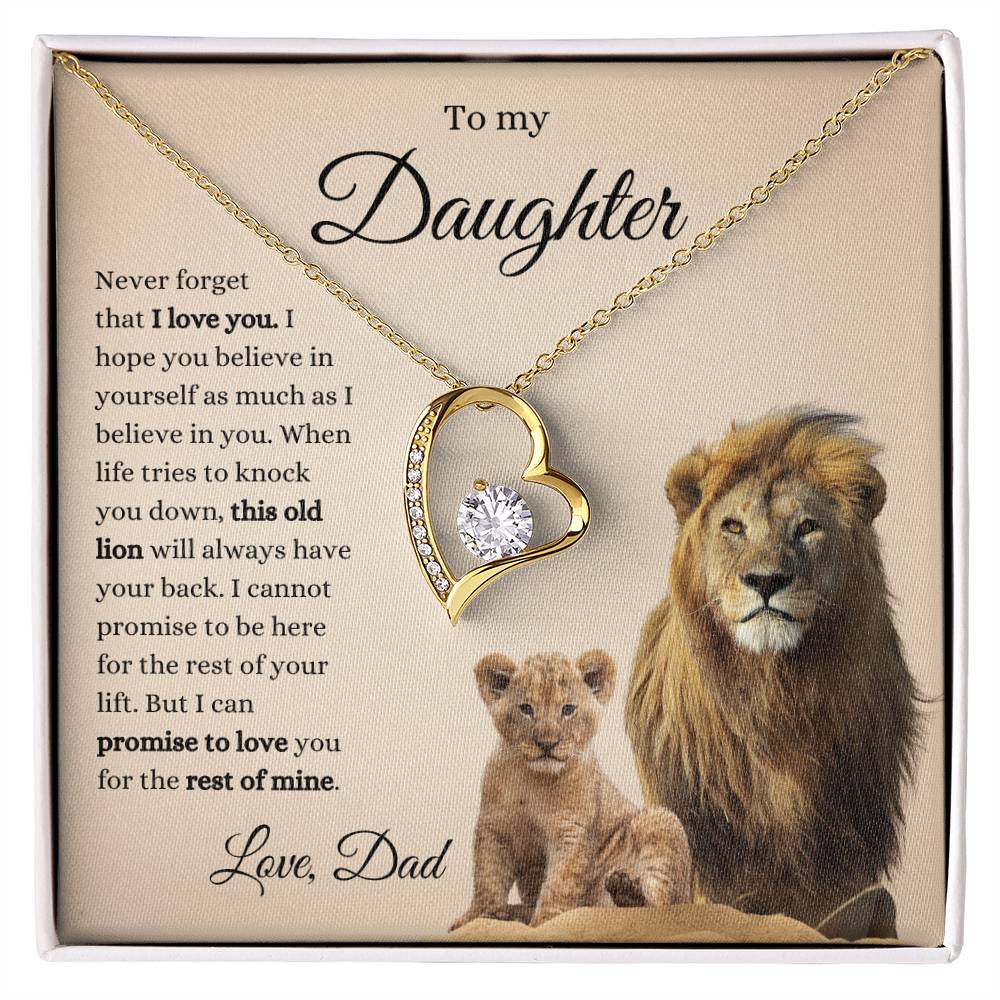 To My Daughter Necklace (Heart Pendant 3)