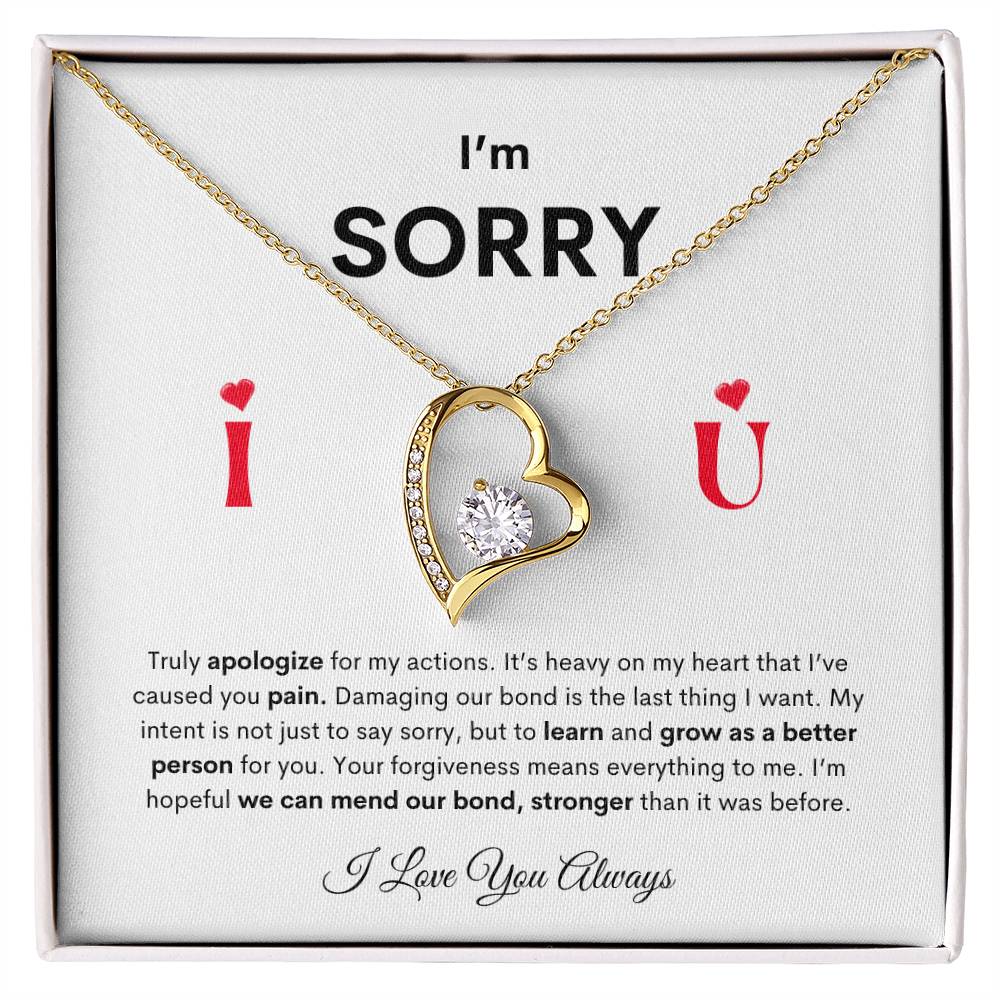 I'm SORRY Heart Pendant Necklace