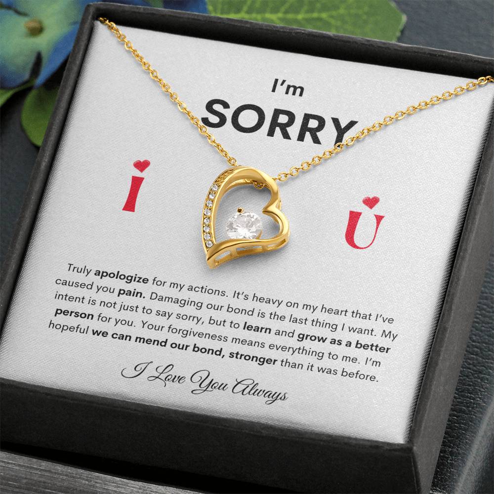 I'm SORRY Heart Pendant Necklace